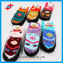 Children's carton little beer winter knitted super thick home Indoor warm anti-Slip socks